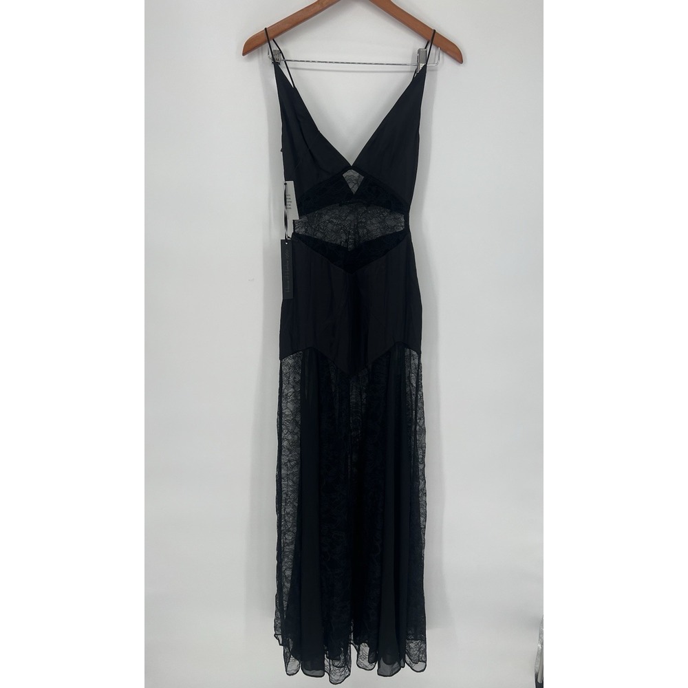 House of Harlow 1960 x REVOLVE Izrah Gown black long lace satin‎ panels $358msrp - Picture 5 of 7